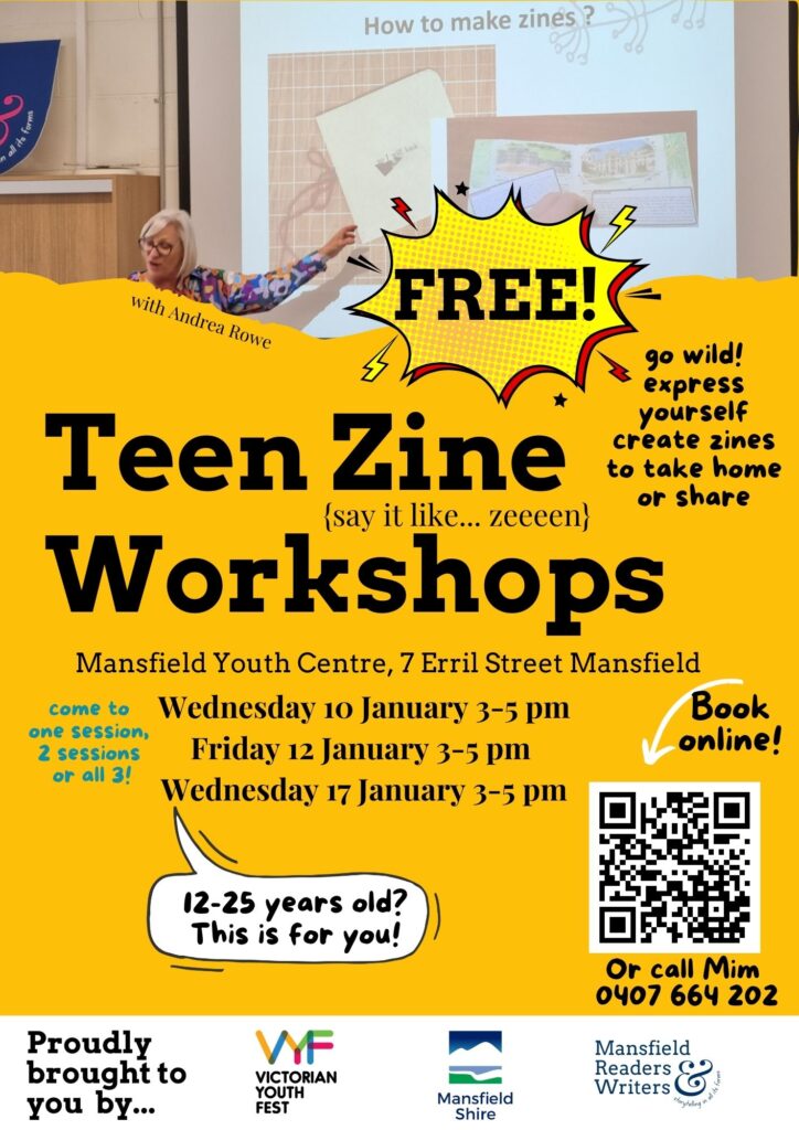 poster for teen zine workshops